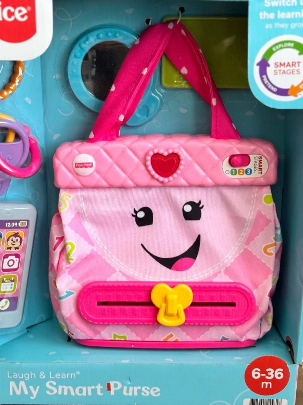 NEW Fisher Price Laugh & Learn Interactive Toy Bag My Smart Purse Baby Toddler
